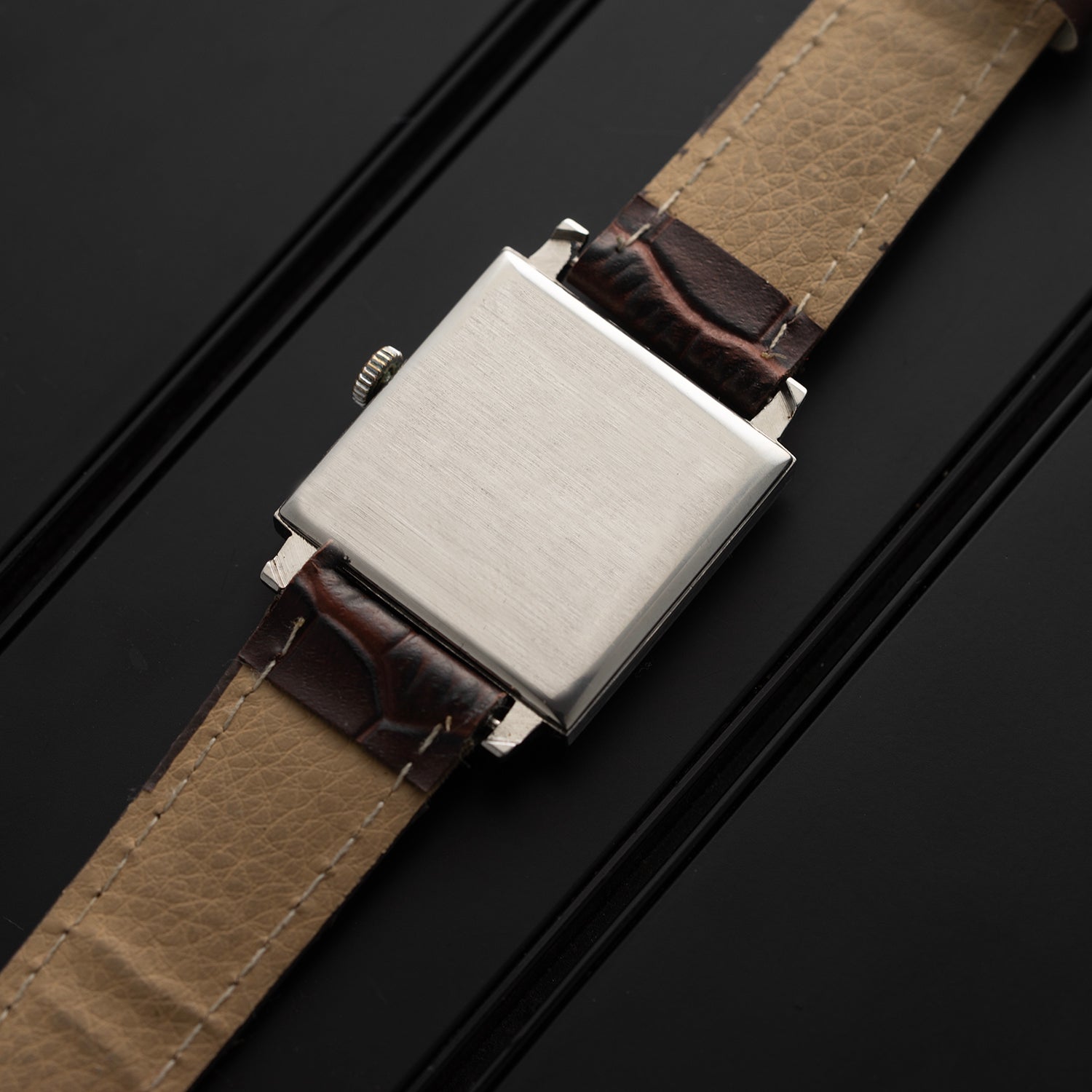 Cortebert Cal. 307 Square Men's Watch, 1970 Caseback