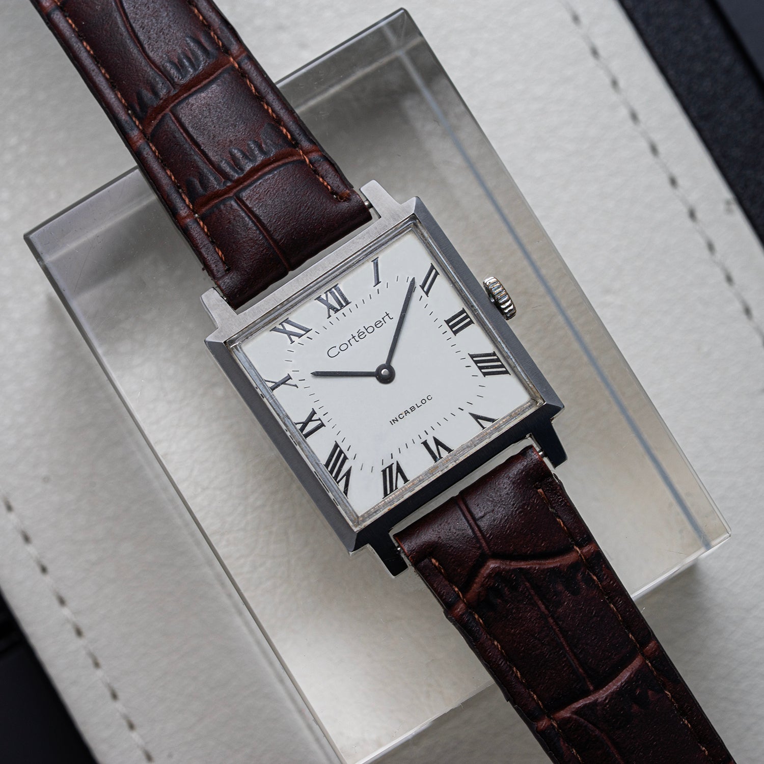 Cortebert Cal. 307 Square Men's Watch, 1970 Top View