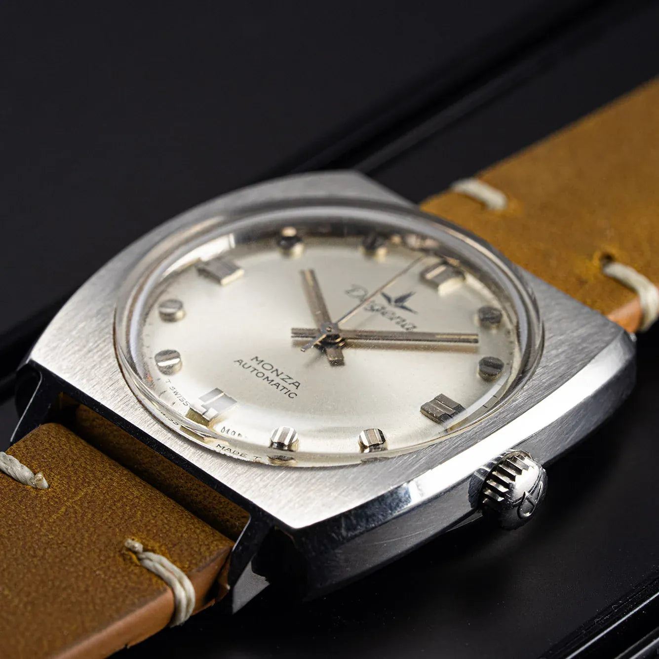 Dugena Monza Automatic, Cal. 2451, Vintage Men's Square Watch – side view alternative angle
