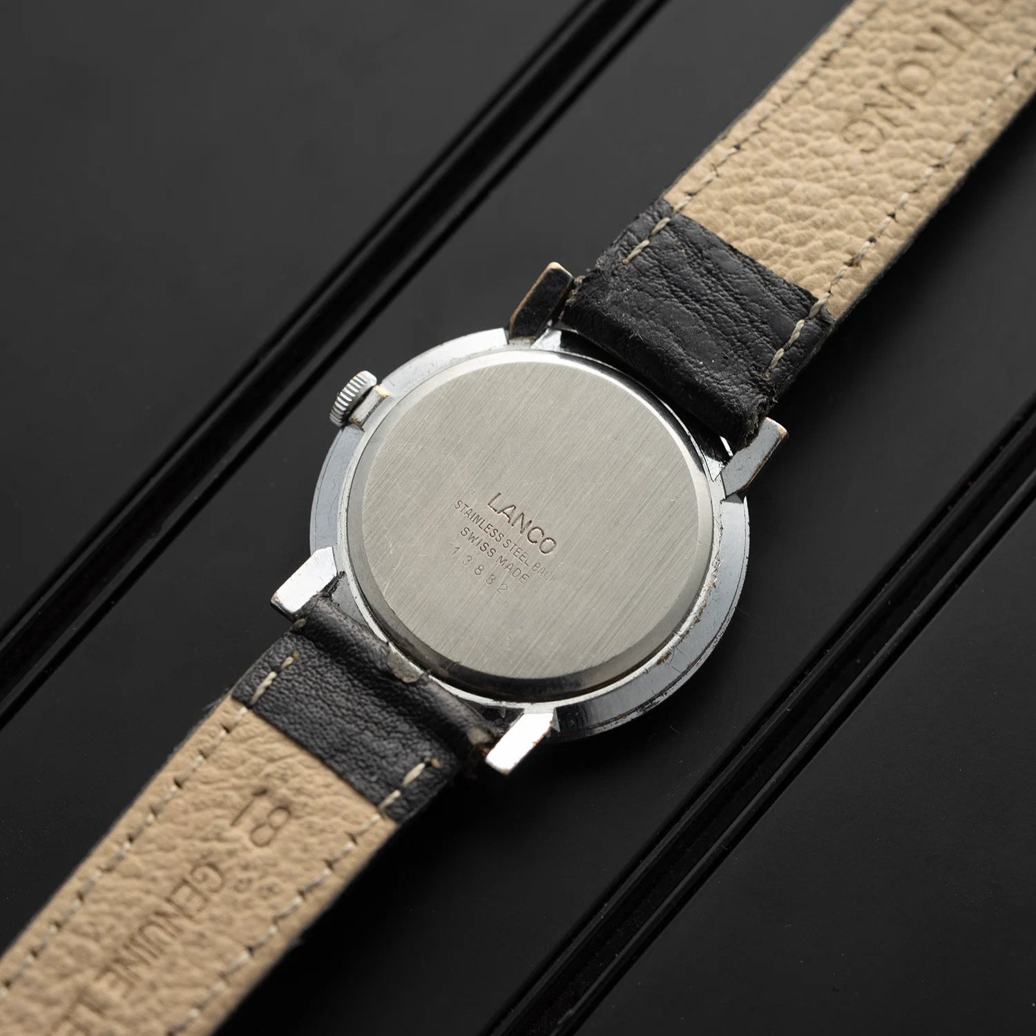 Lanco, Cal. FHF 82, Men’s Manual Wind Vintage Watch, 1971, caseback