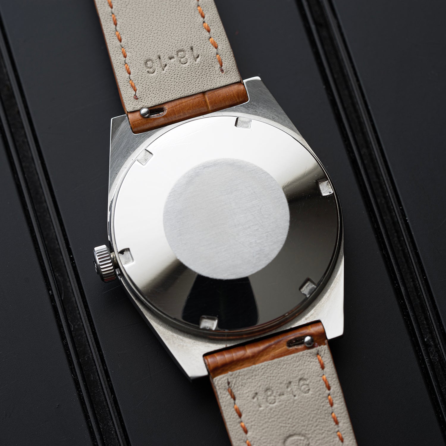 Omega Geneve Automatic 166.0118 close-up on caseback