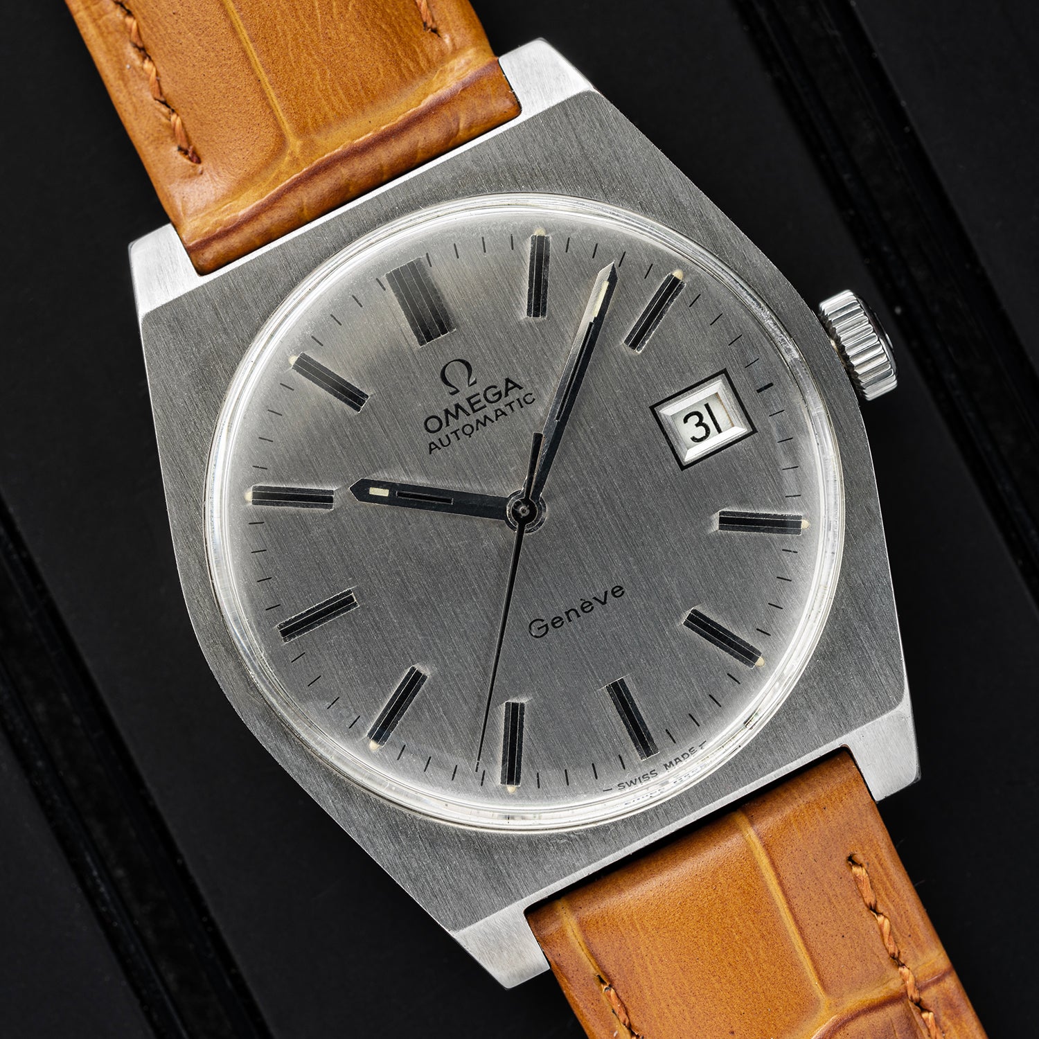 Omega Geneve Automatic 166.0118 on black background