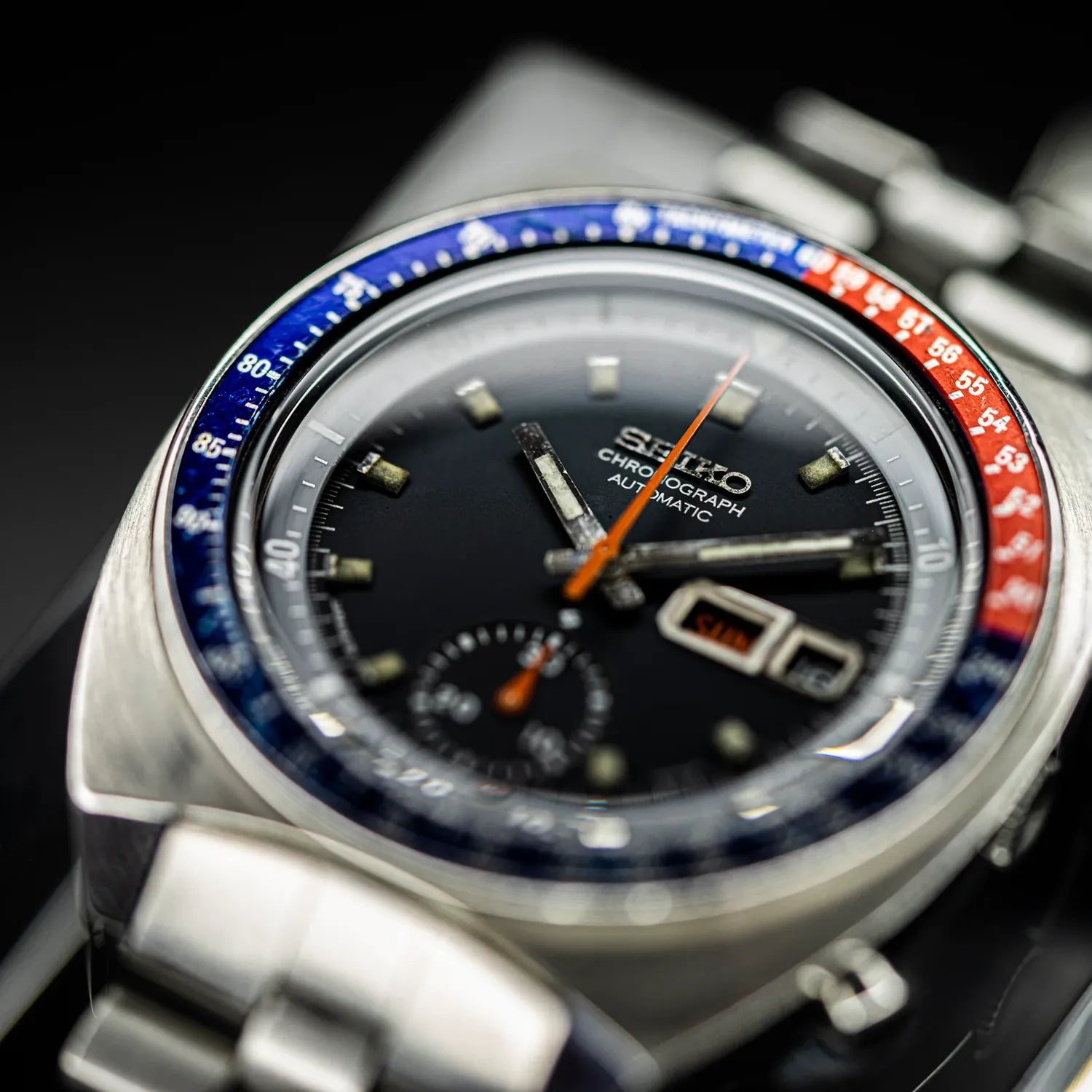 Seiko Pogue Pepsi, Ref. 6139-6002, Cal. 6139, Men’s Chronograph Vintage Watch, 1974 – front view