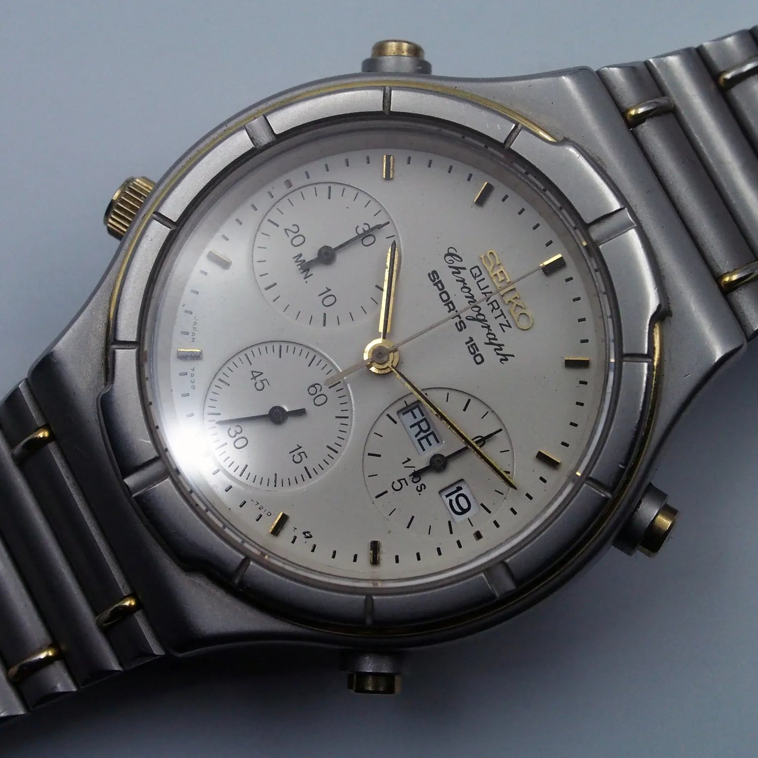 Seiko Sports 150, Ref. 7A38-7130, Cal. 7A38, Men’s Chronograph Vintage Watch, 1985 – front view