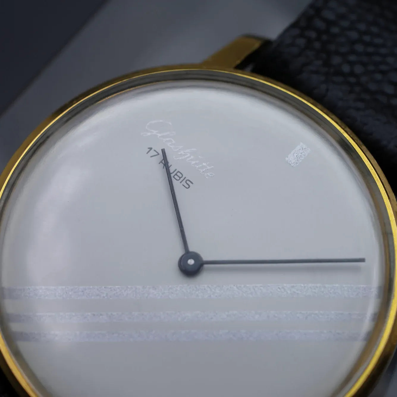 Vintage Glashutte Men's Dress Watch – dial close-up