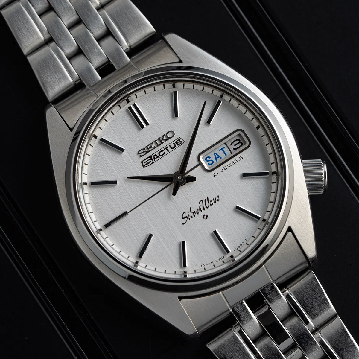1976 Seiko 5 Actus SilverWave 6306-8000, silver dial, original VWS product photograph