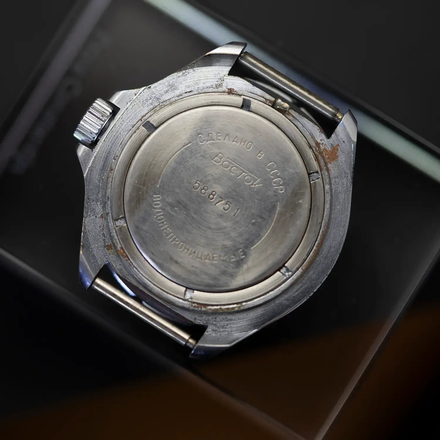 40mm Vostok Komandirskie Amphibia Diver Watch Box And Papers – side view
