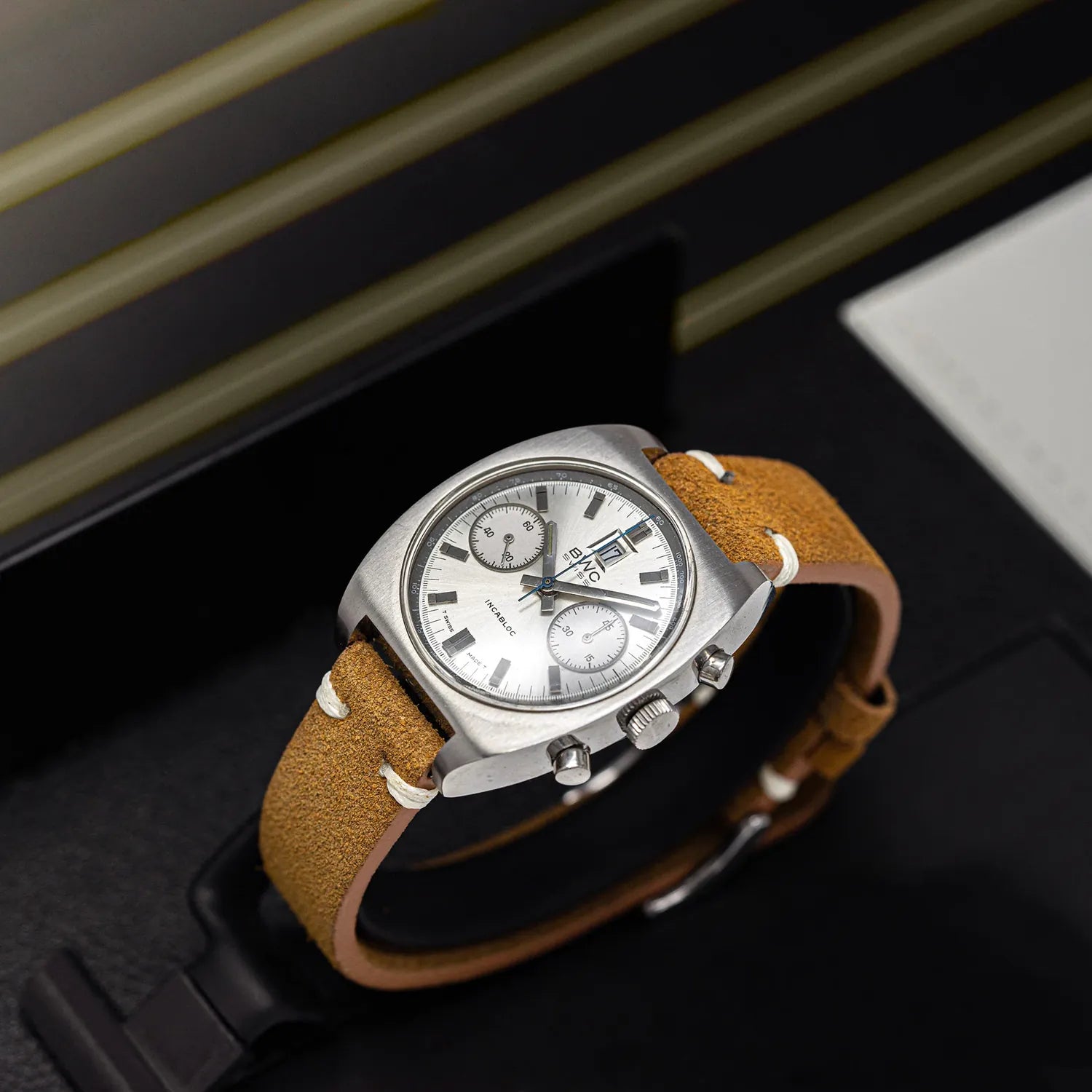 BWC Vintage Chronograph Cal. Landeron 187 – dial close-up