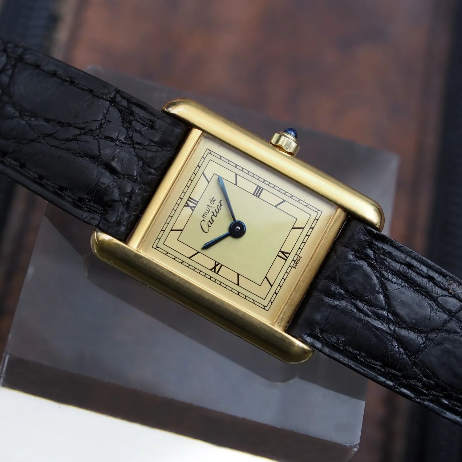 Cartier Tank Ref. 3 66001 Argent 925 Plaque 20m – dial close-up