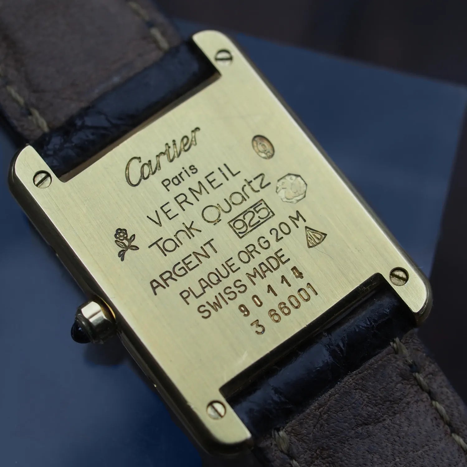 Cartier Tank Ref. 3 66001 Argent 925 Plaque 20m – strap detail
