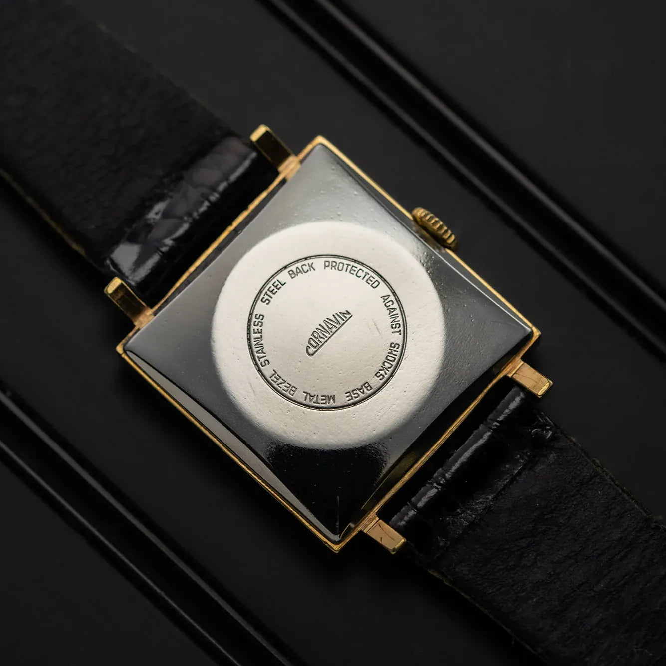 Cornavin Cal. 2414, Vintage Men's Square Watch – side view alternative angle