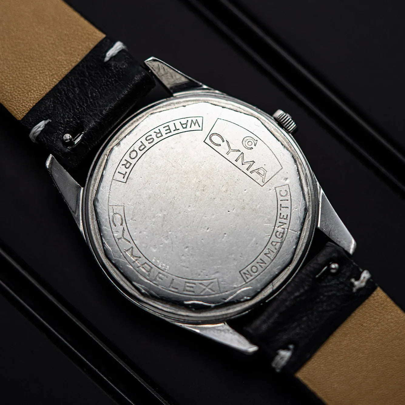 Cyma Ref. 25678  Cal. R.458 Vintage Men's Watch From 1950s – side view alternative angle
