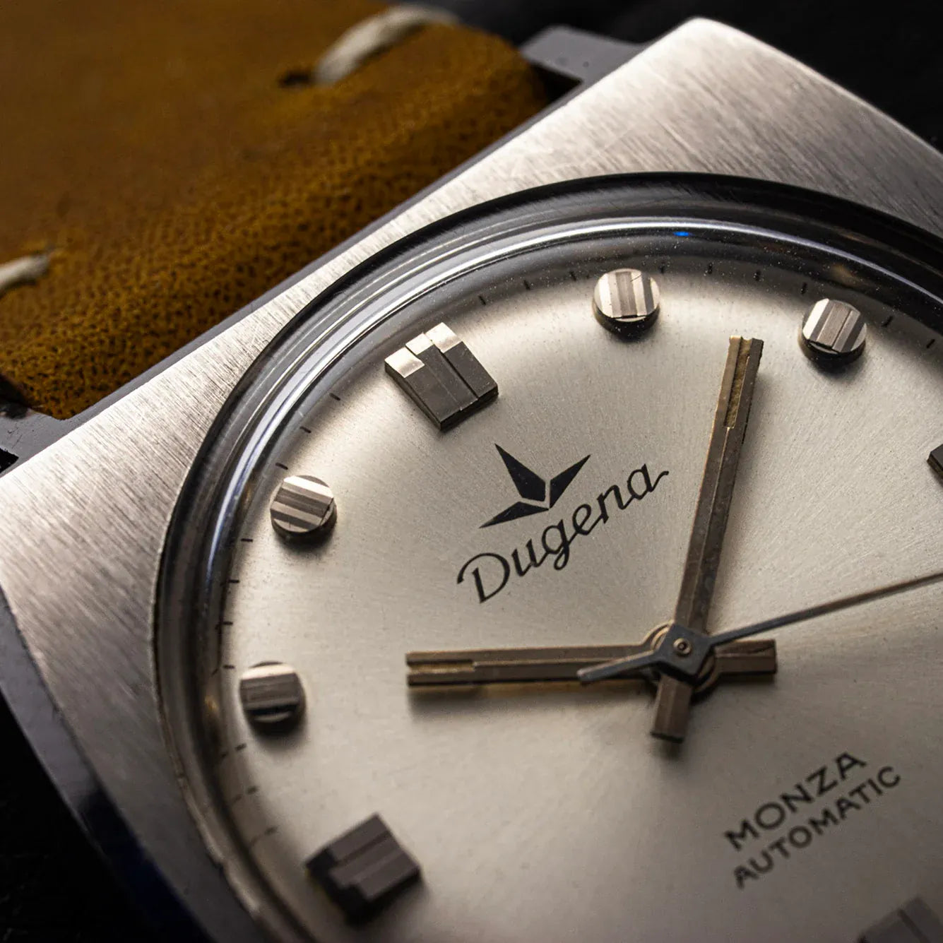 Dugena Monza Automatic, Cal. 2451,  Vintage Men's Square Watch – back case