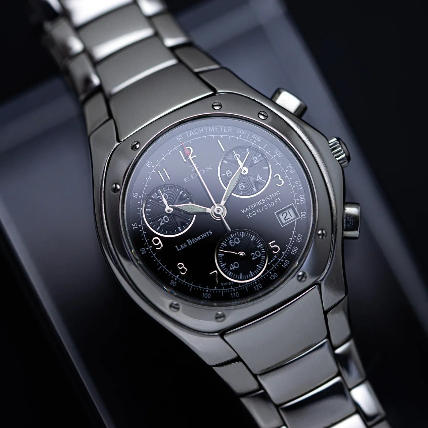 Edox Les Bemonts Chronograph Lady Watch, Ref 01901 – front view