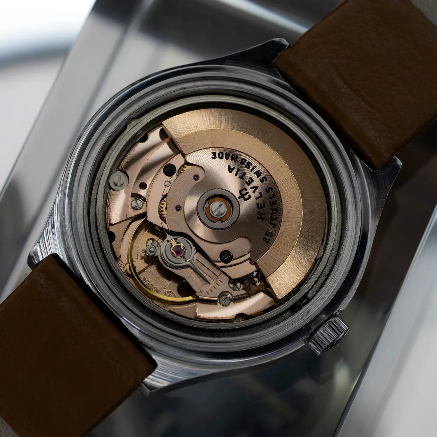 Helvetia Automatic Cal. ETA 2783 – crown detail