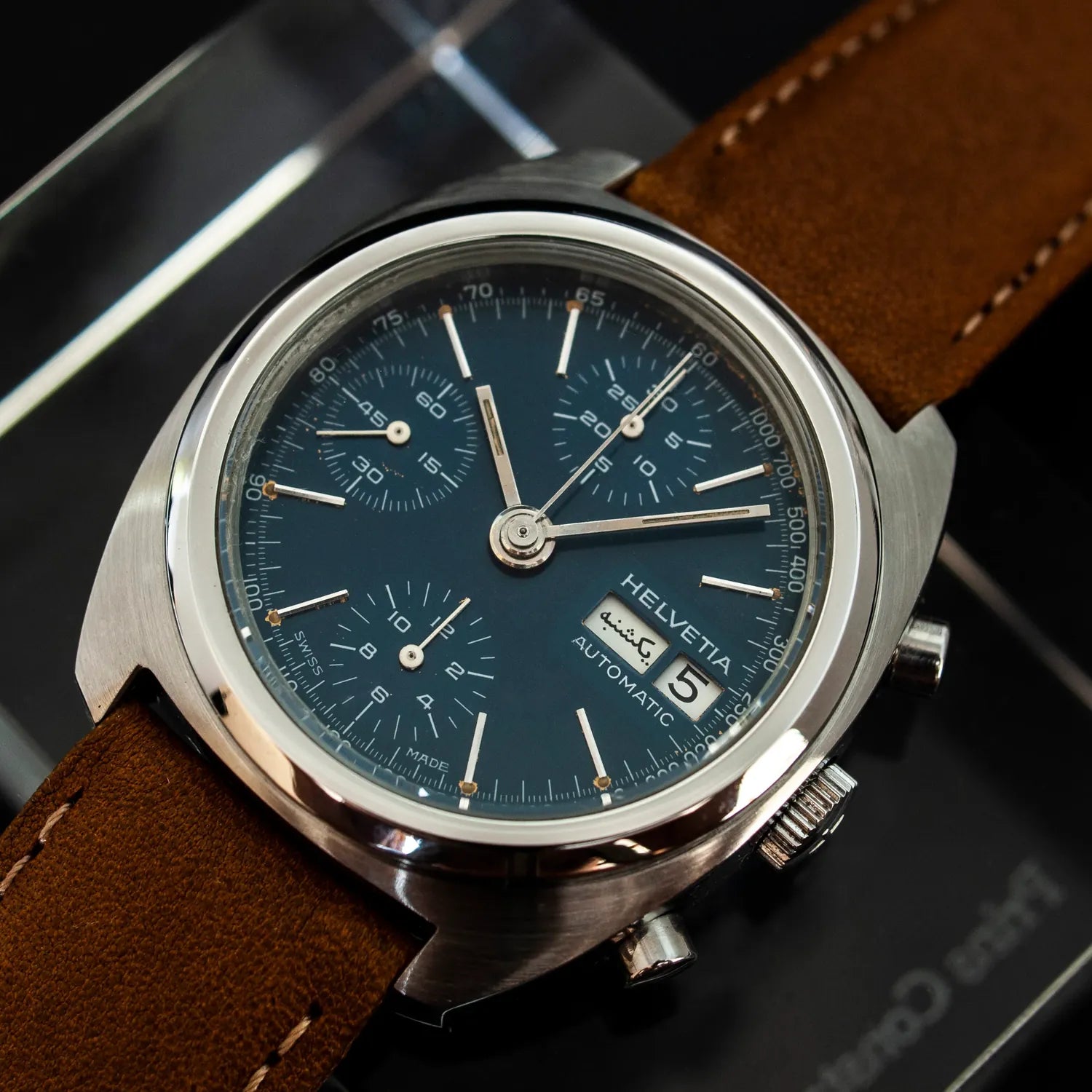 Helvetia Chronograph Ref.07.7750.0001.30, Cal. 7750 – dial close-up