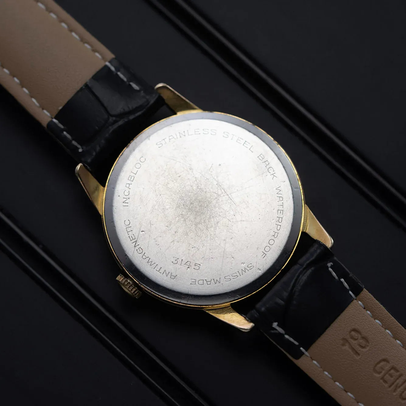 Helvetia Ref. 3145, Cal. H64 Vintage Men's Gold Plated Dress Watch – movement close-up
