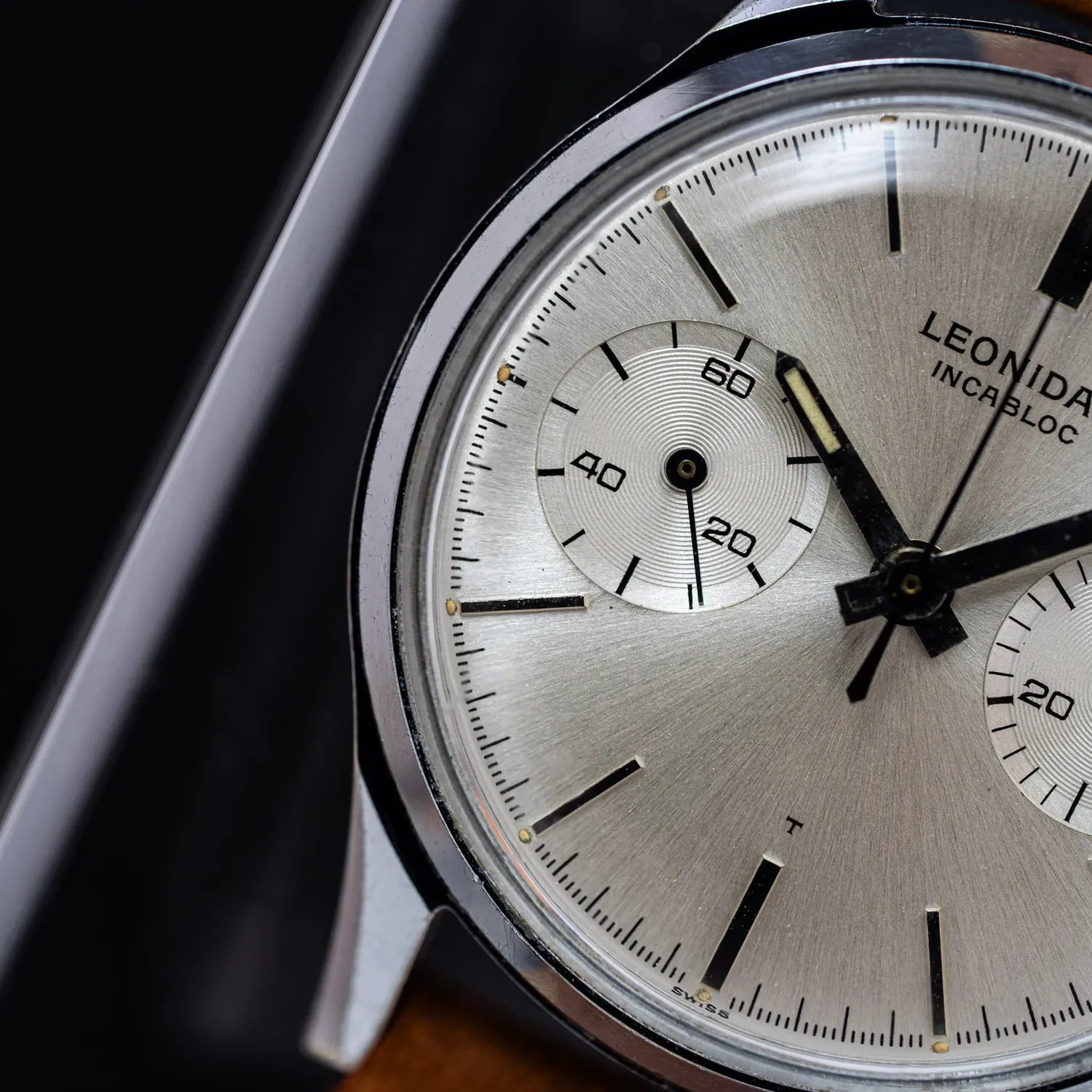Heuer Leonidas Pre Carrera Landeron 248 – dial close-up