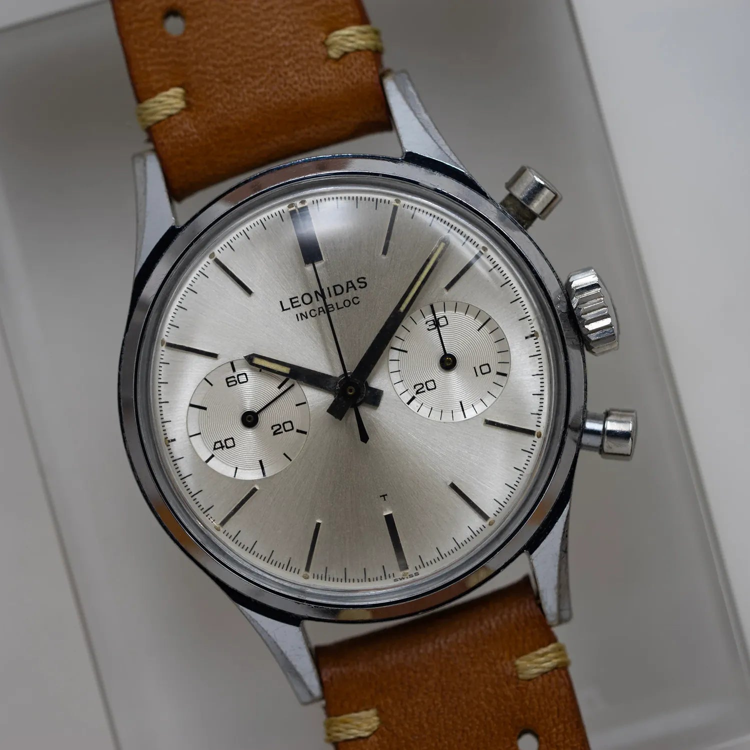 Heuer Leonidas Pre Carrera Landeron 248 – front view