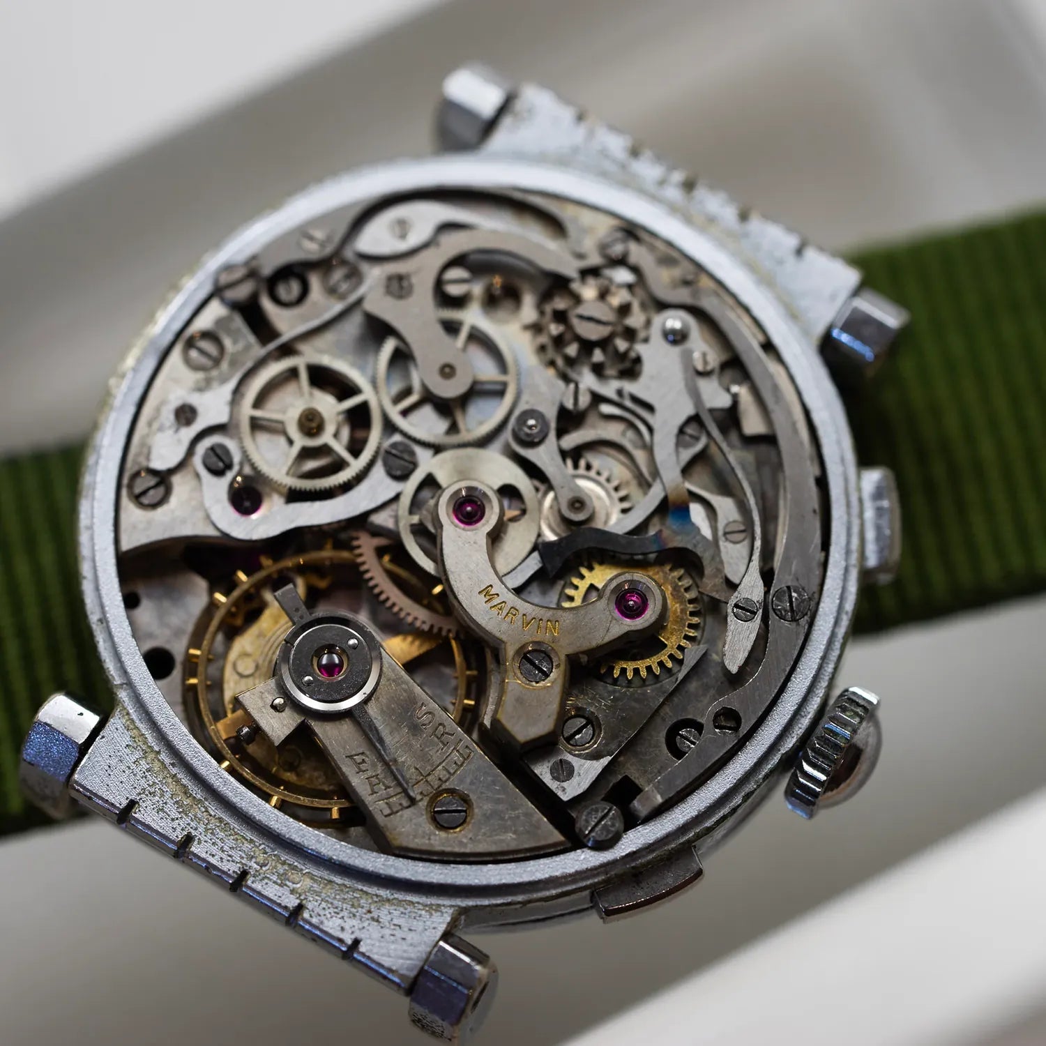 Marvin Chronograph Valjoux 23 – movement close-up