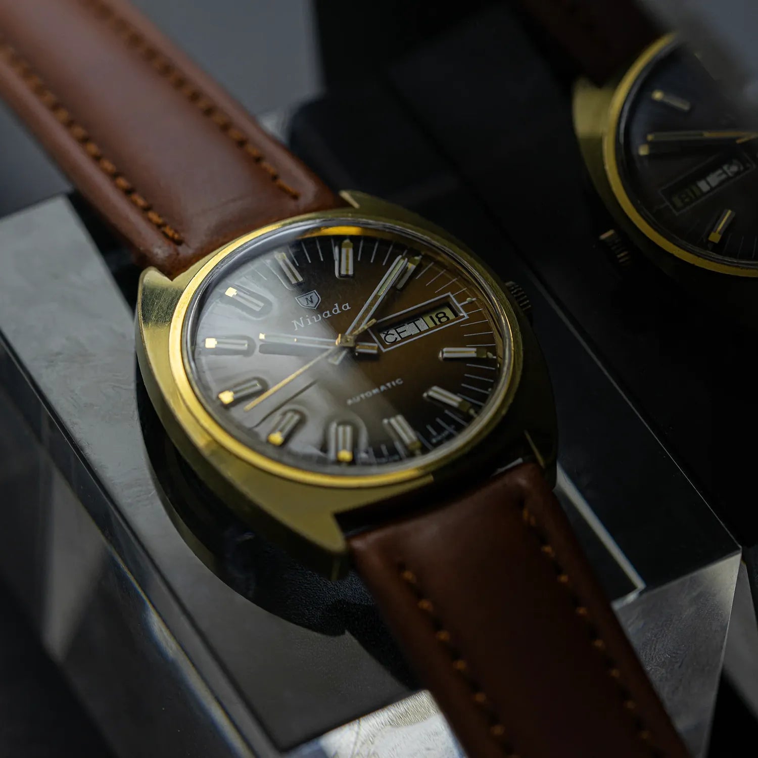 Nivada Automatic Men's Dress Watch – dial close-up