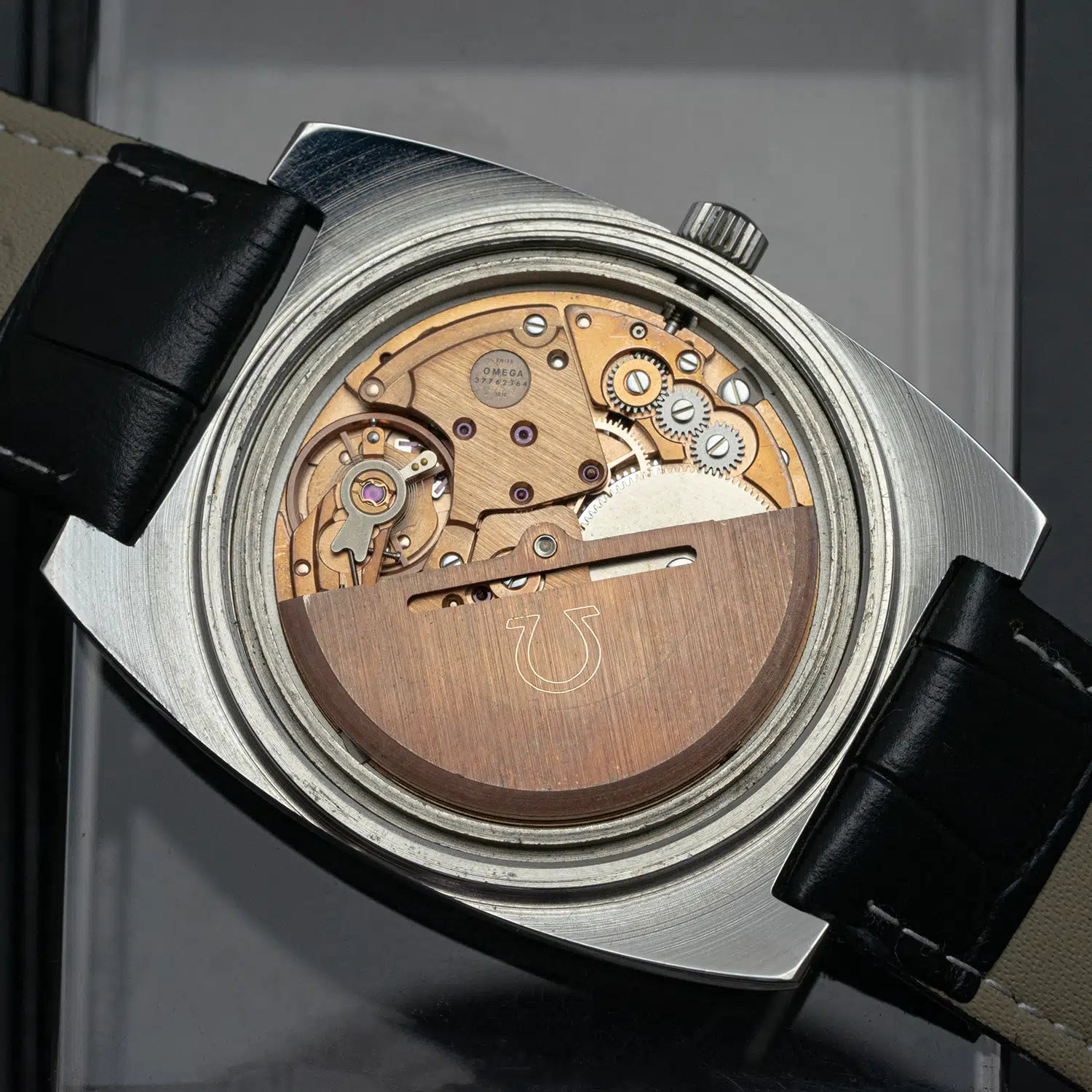Close-up of a watch movement Omega 1012