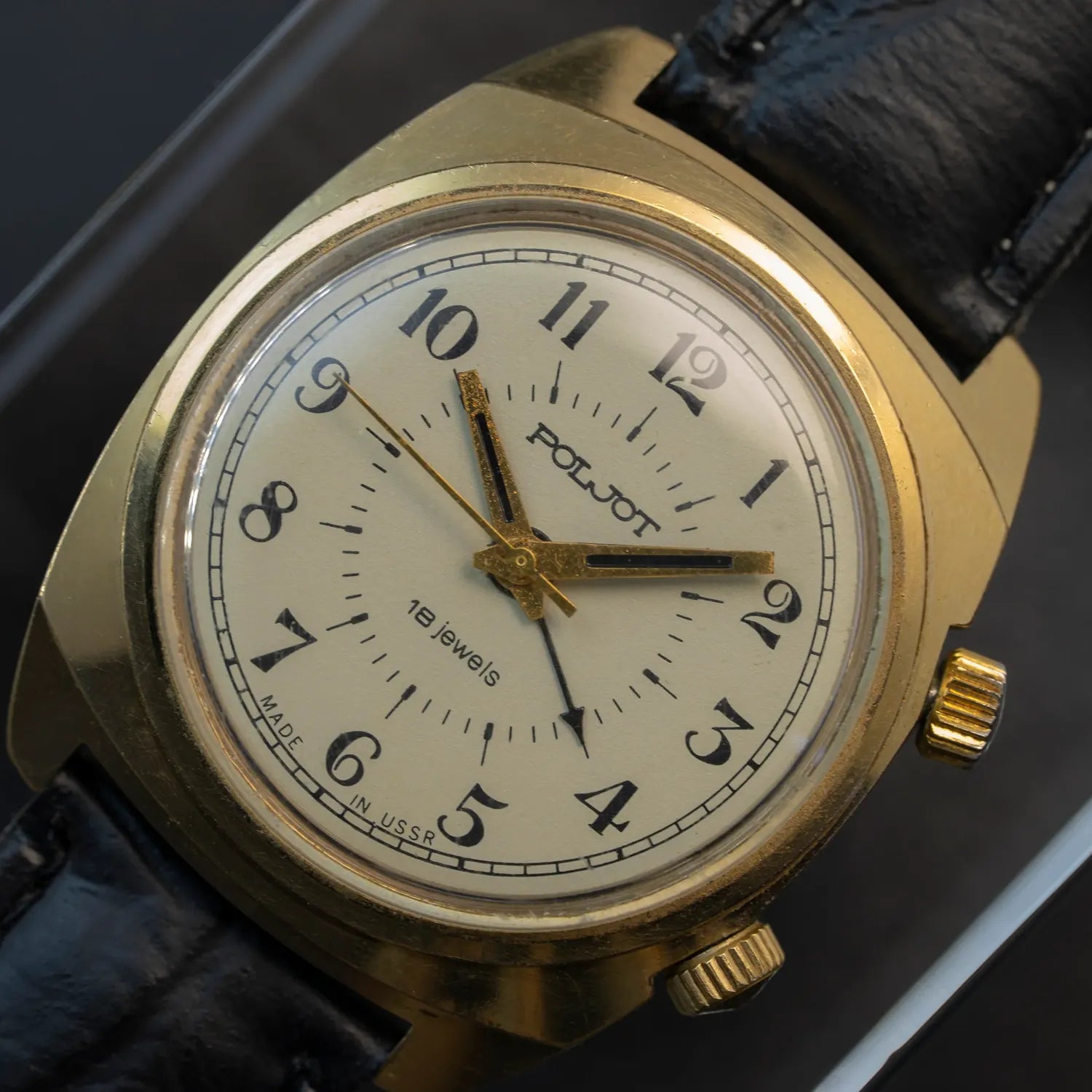 Poljot Alarm Gold Plated Cal. 2612.1 – front view
