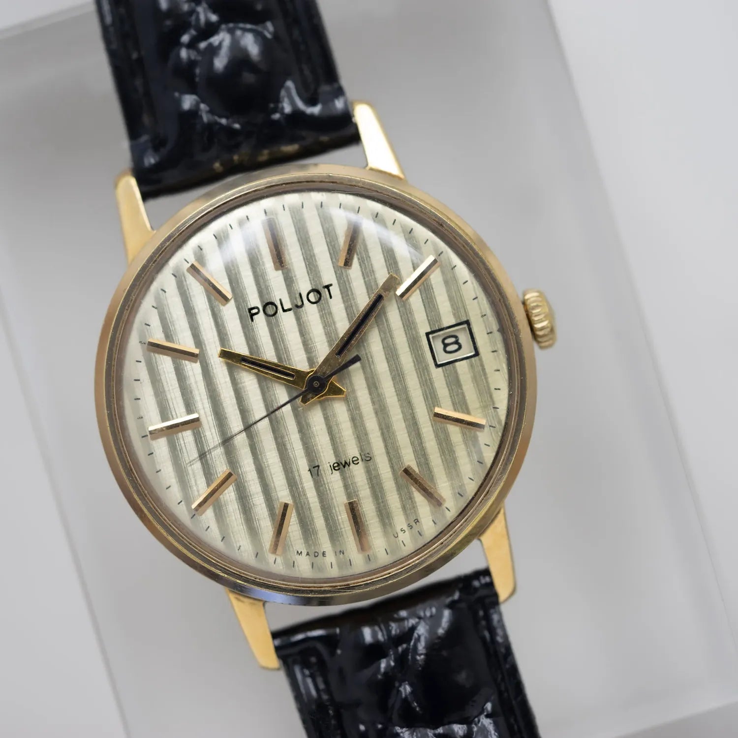 Poljot Gold Plated Vintage Men's Dress Watch – front view