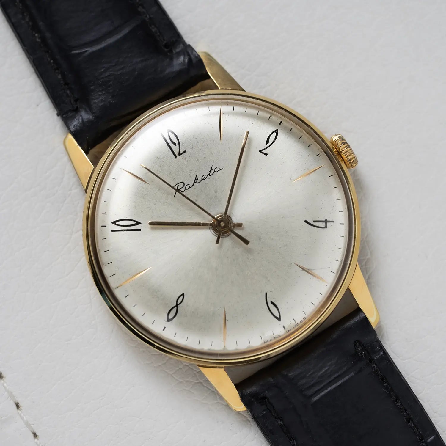 Raketa Gold Plated 2609.1 on white backround