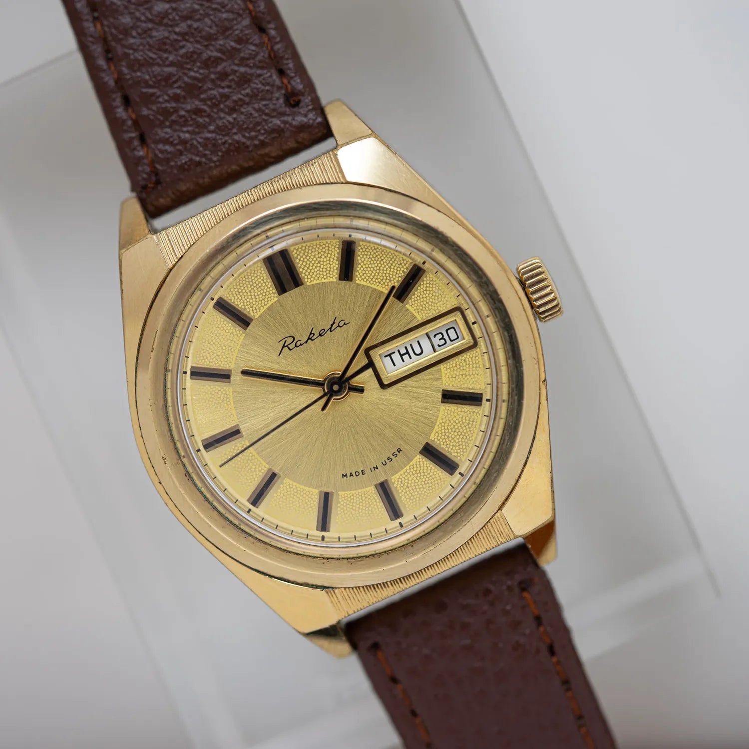 Raketa Gold Plated Cal. 2628.H Men's Dress Watch – front view