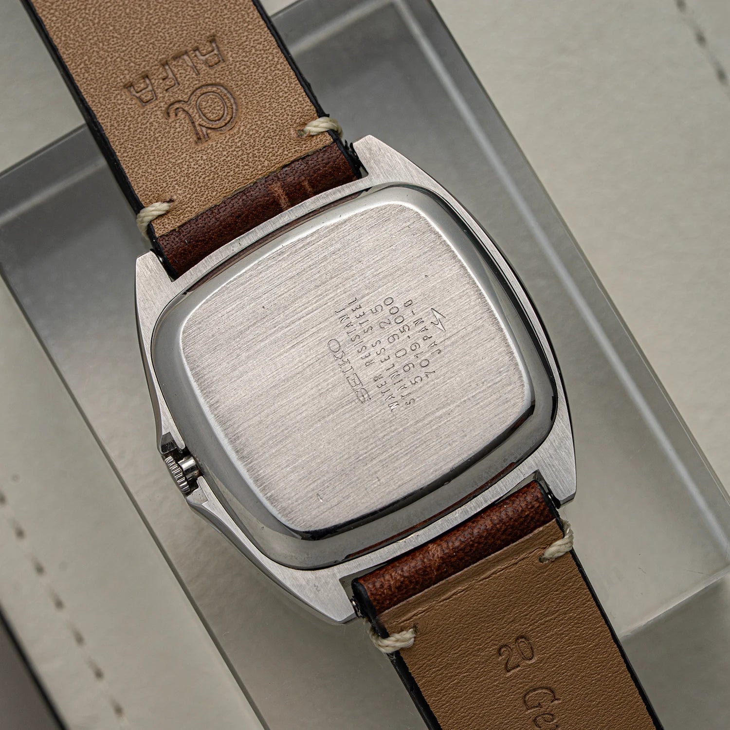 Seiko 5 Baby Monaco, Ref. 7019-5000, 1975 Caseback