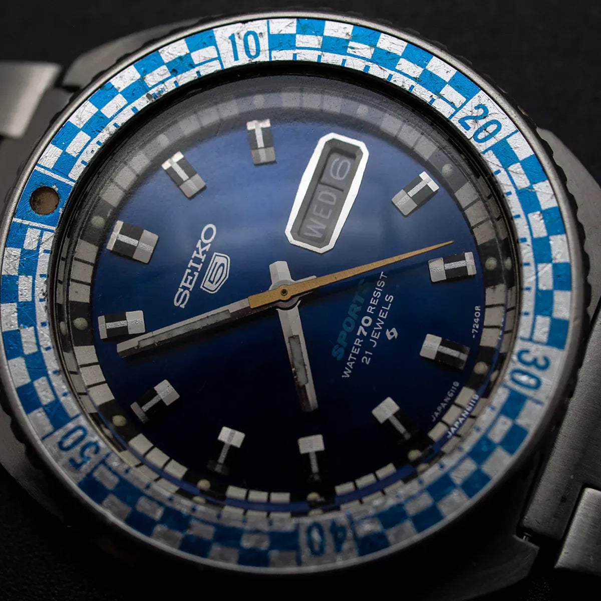 Seiko Rally Diver, Ref. 6119-7173, Men's Vintage Watch, 1971 – dial close-up