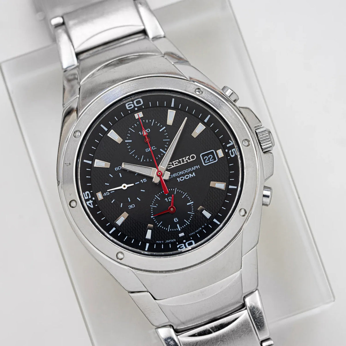 Seiko Chronograph, Ref. 7T92-0HX0, Cal. 7T92, Men’s Chronograph Vintage Watch, 2009 – front view