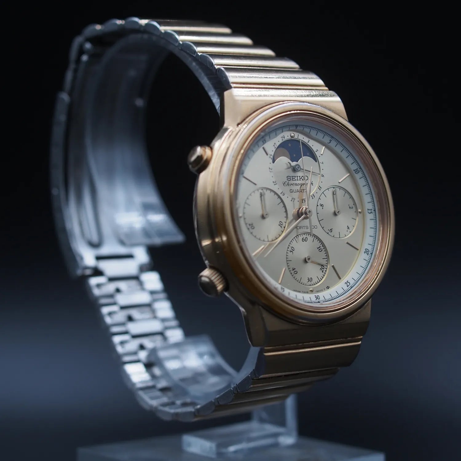 Seiko Sports 100, Ref. 7A48-5000, Cal. 7A48, Men’s Chronograph Vintage Watch, 1986 – back case