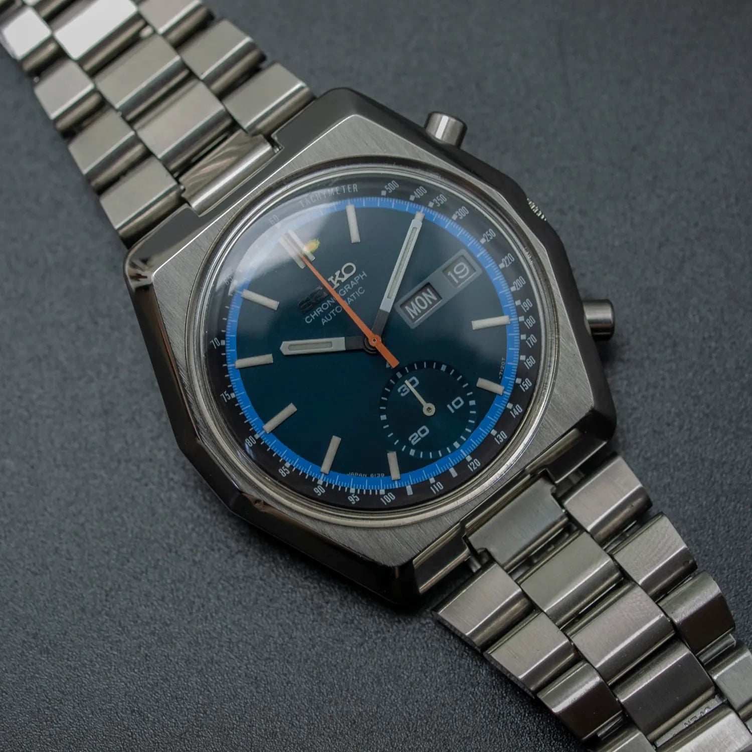 Seiko Hexagon, Ref. 6139-7080, Cal. 6139, Men’s Chronograph Vintage Watch, 1975 – front view