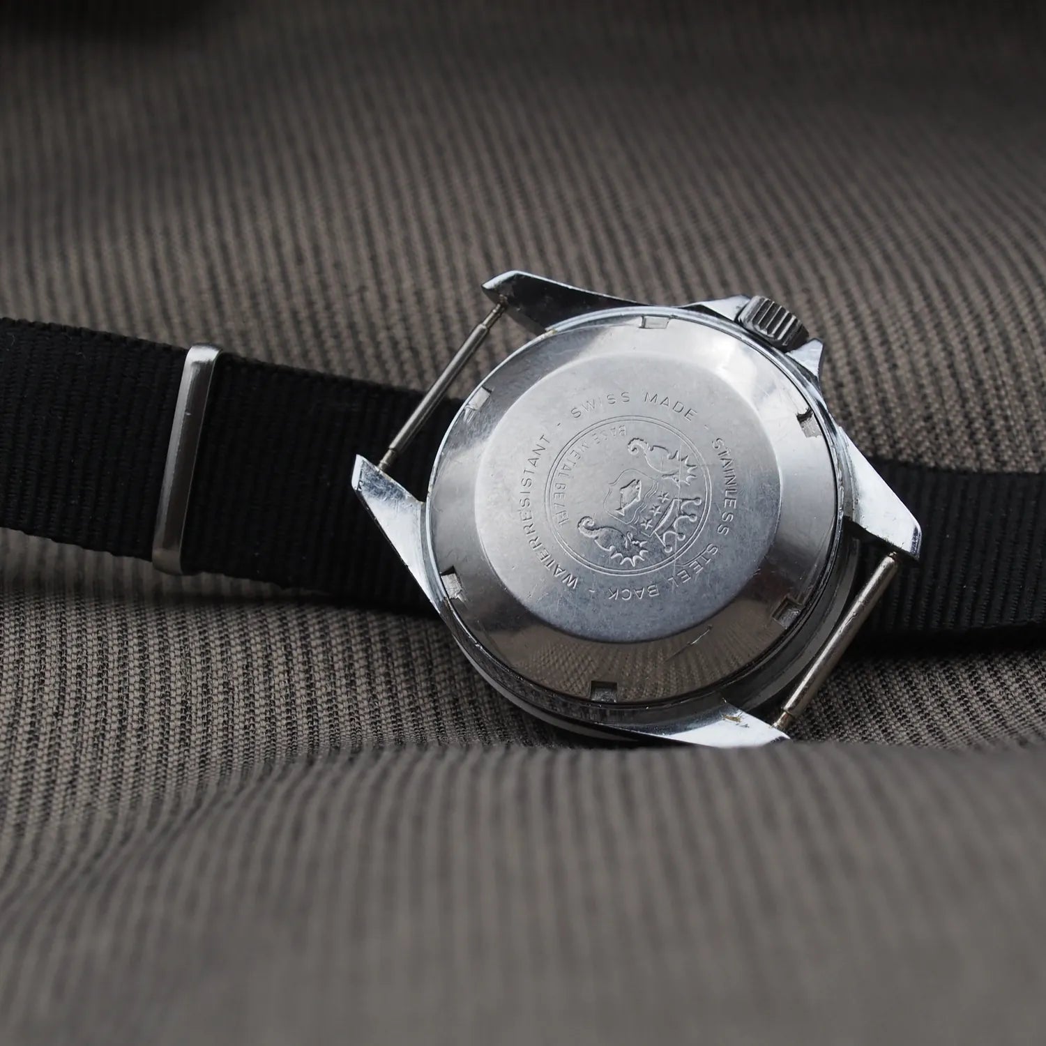 Sicura Cogemeast Diver 600ft, Cal. Ronda-Matic 1238, Men’s Diving Vintage Watch, 1970 – back case
