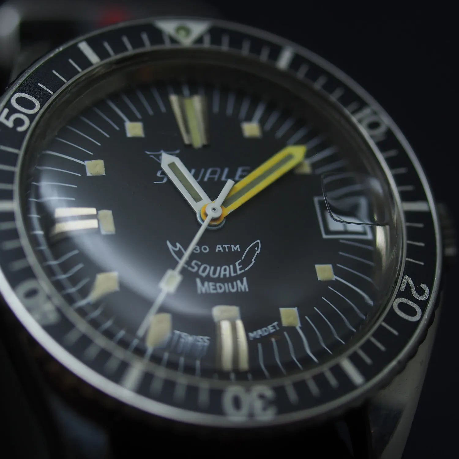 Squale Medium 30ATM, 1515, Men’s Diving Vintage Watch, 1980 – dial close-up